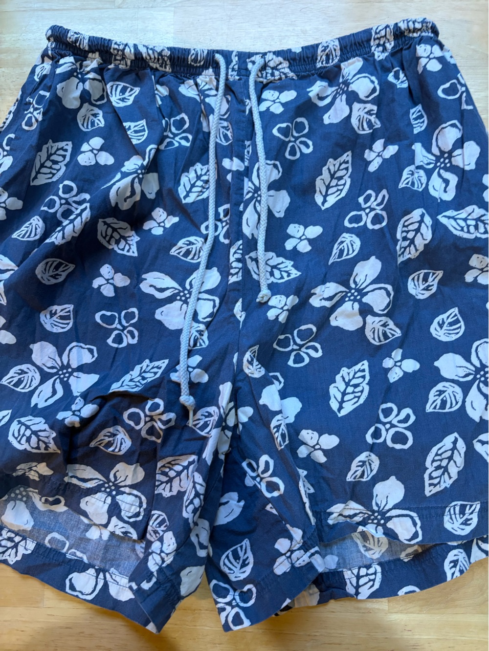 Route 66 Navy Blue Floral Print Drawstring Shorts